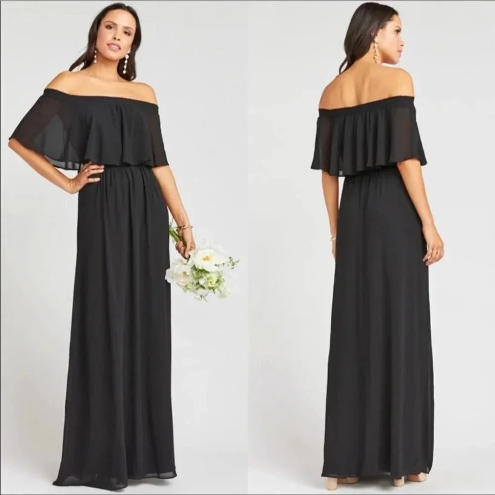 Show Me Your Mumu Hacienda Black Maxi Dress Ruffle